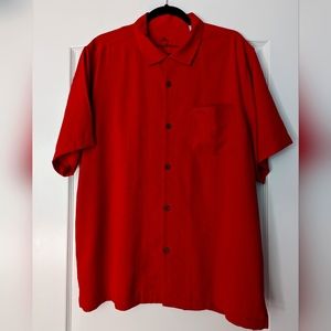 Tommy Bahama Men's Red Island Zone Camp Shirt L
